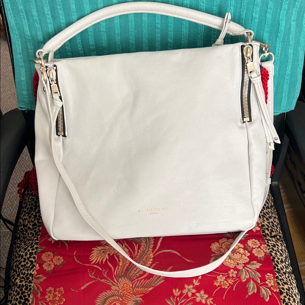 Elegant White Leather Handbag by Liebeskind